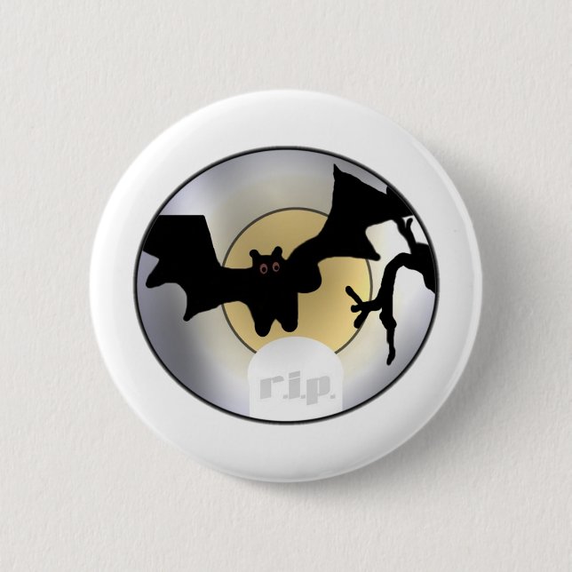 Halloween Bats RIP 6 Cm Round Badge (Front)