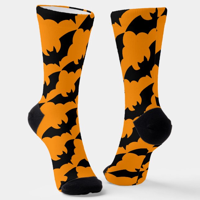 Halloween Bats Screwball Graphics Socks (Angled)