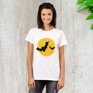 Halloween Bats Silhouette Full Moon T-Shirt
