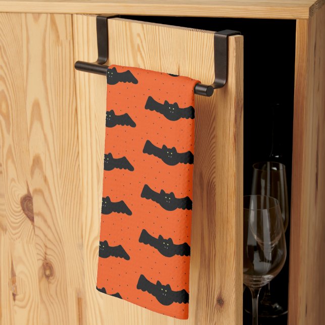 Halloween Bats  Tea Towel (Thirds Fold)