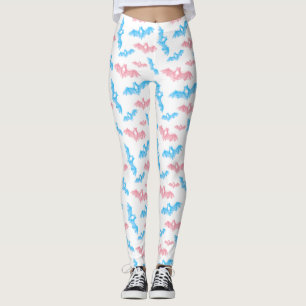 Halloween Bats Trans Pride Colors Leggings