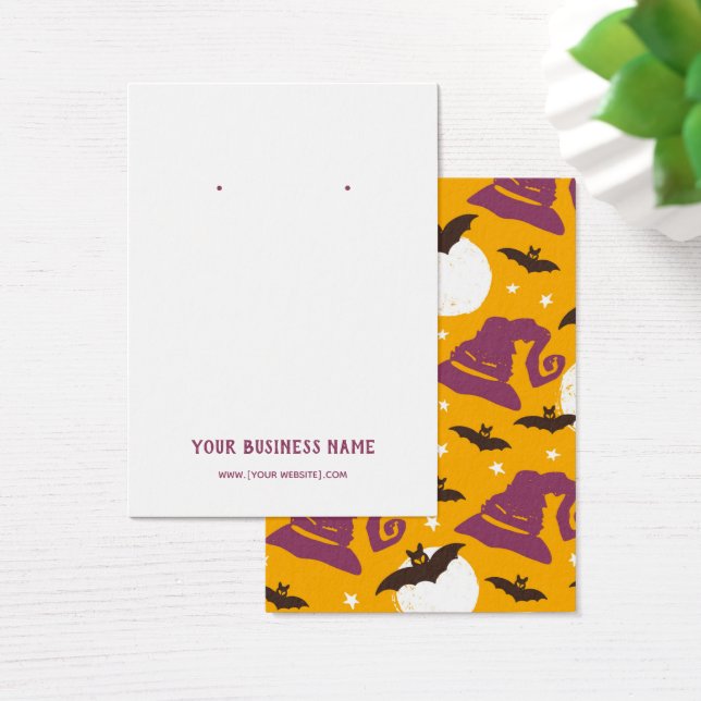 Halloween Bats Witch Hats Earring Display Card (Desk)