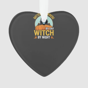 Halloween Battery Repairer Witch By Night Design Ornament