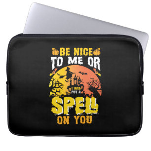Halloween Be Nice To Me Birthday Laptop Sleeve