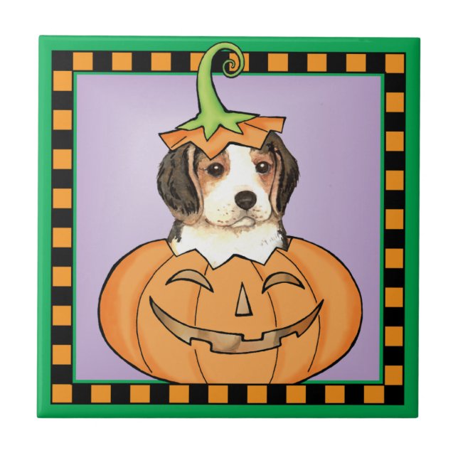 Halloween Beagle Tile (Front)