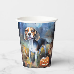 Halloween Beagle With Pumpkins Scary Paper Cups