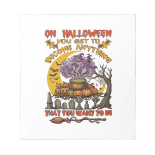 Halloween Become Anything Cauldron Cat Ghost Pumpk Notepad