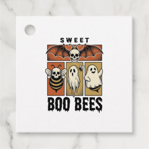 Halloween Bee Pun Vintage Engraving Ghost Bee Shir Favour Tags