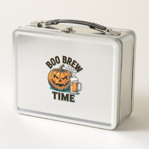 Halloween Beer Shirt Vintage Pumpkin Party Tee_1 Metal Lunch Box