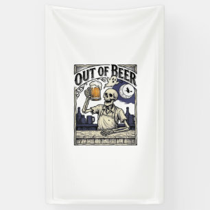 Halloween Beer Skeleton Vintage Party Banner
