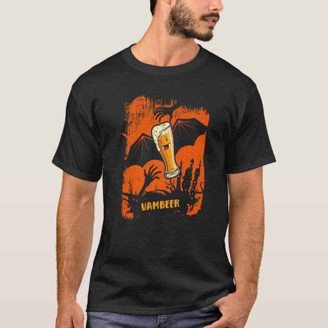 Halloween Beer  Vambeer  Zombie Bat Vampire T-Shirt (Front)