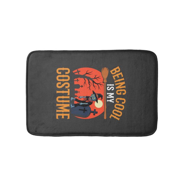 Halloween Being Cool Is My Costume Zombie Design Bath Mat (Front)