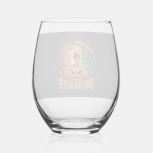 Halloween Being Normal Is Vastly Overrated Witch D Stemless Wine Glass