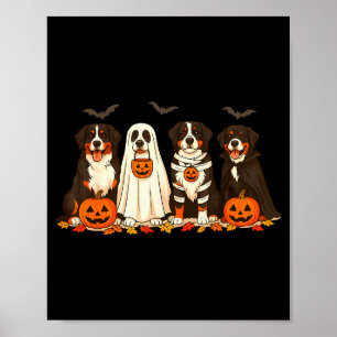 Halloween Bernese Mountain Dog Ghost Soky Bernese Poster