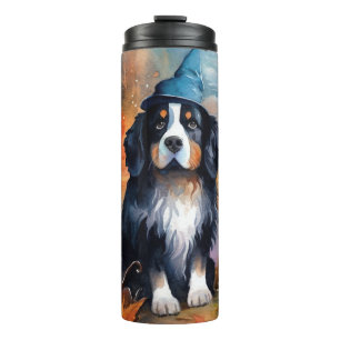 Halloween Bernese Mountain With Pumpkins Scary Thermal Tumbler