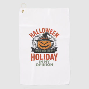 Halloween Best Holiday Vintage Pumpkin Shirt Desig Golf Towel
