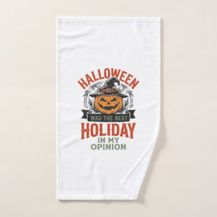 Halloween Best Holiday Vintage Pumpkin Shirt Desig Hand Towel