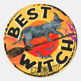 Halloween Best Witch Classic Round Sticker