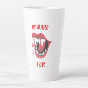 Halloween Beware I Bite Latte Mug