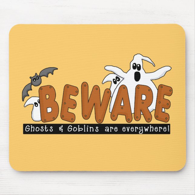 Halloween Beware T-shirts and Gifts Mouse Pad (Front)