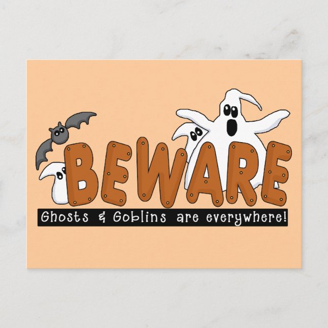Halloween Beware T-shirts and Gifts Postcard (Front)