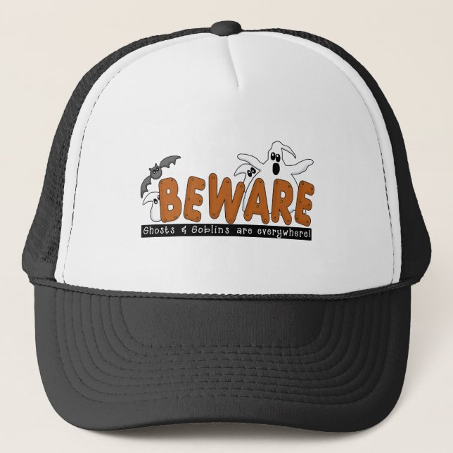 Halloween Beware T-shirts and Gifts Trucker Hat (Front)