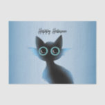 Halloween Big Eyes Black Blue Evil Cat Tissue Paper<br><div class="desc">Halloween Big Eyes Black Blue Evil Cat Tissue Paper. Unique,  beautiful,  stylish design. Easy to be personalised. Font style,  size and colours can be changed. Matching items are available.</div>
