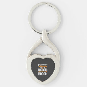 Halloween Big Girls Broom Witch Design_1 Key Ring