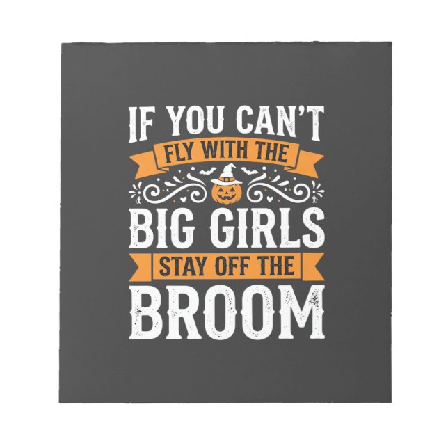 Halloween Big Girls Broom Witch Design_1 Notepad (Front)
