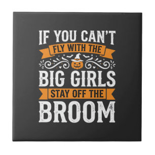 Halloween Big Girls Broom Witch Design_1 Tile