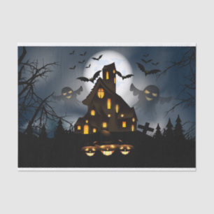 Halloween Big Moon Haunted House Tissue Paper