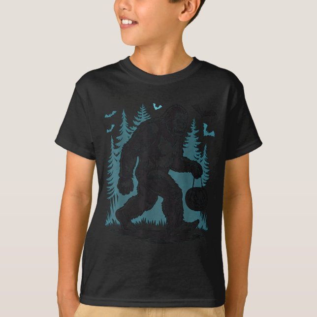 Halloween Bigfoot Pumpkin  T-Shirt (Front)