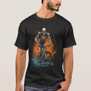 Halloween Bike Skull Bicycle MTB BMX Cyclist Mount T-Shirt