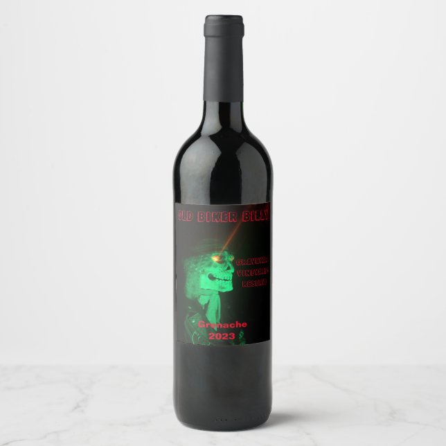 Halloween 'Biker Billy' Set of 6 Wine Labels (Front)