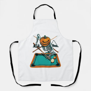 Halloween Billiards Pumpkin Skeleton Pool Apron