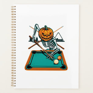 Halloween Billiards Pumpkin Skeleton Pool Planner