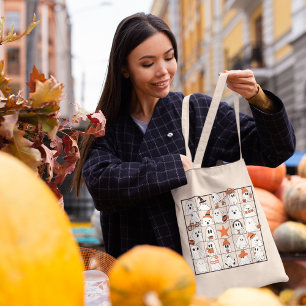 Halloween Bingo-Style Tote Bag