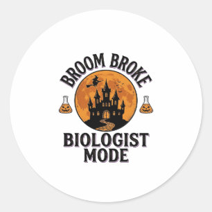 Halloween Biologist Shirt Vintage Spooky Science D Classic Round Sticker