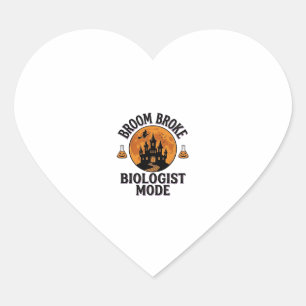 Halloween Biologist Shirt Vintage Spooky Science D Heart Sticker