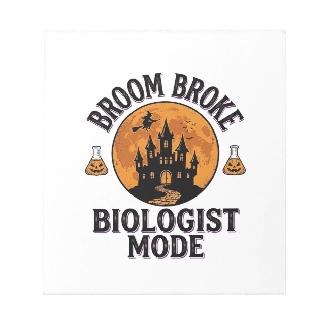 Halloween Biologist Shirt Vintage Spooky Science D Notepad (Front)