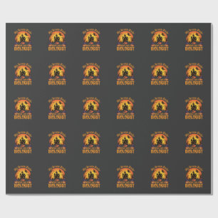 Halloween Biologist Witch Pumpkin Haunted House De Wrapping Paper