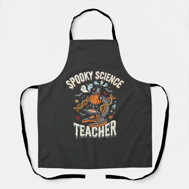 Halloween Biology Teacher Spooky Science Apron (Front)