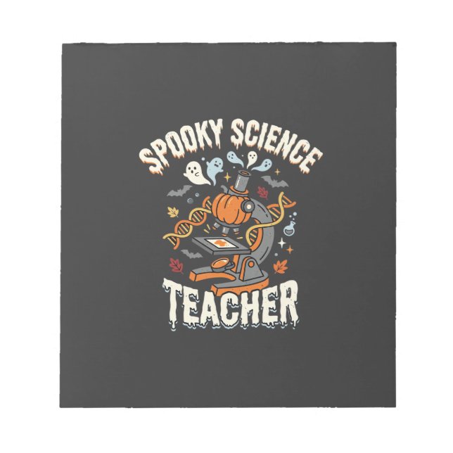 Halloween Biology Teacher Spooky Science Notepad (Front)