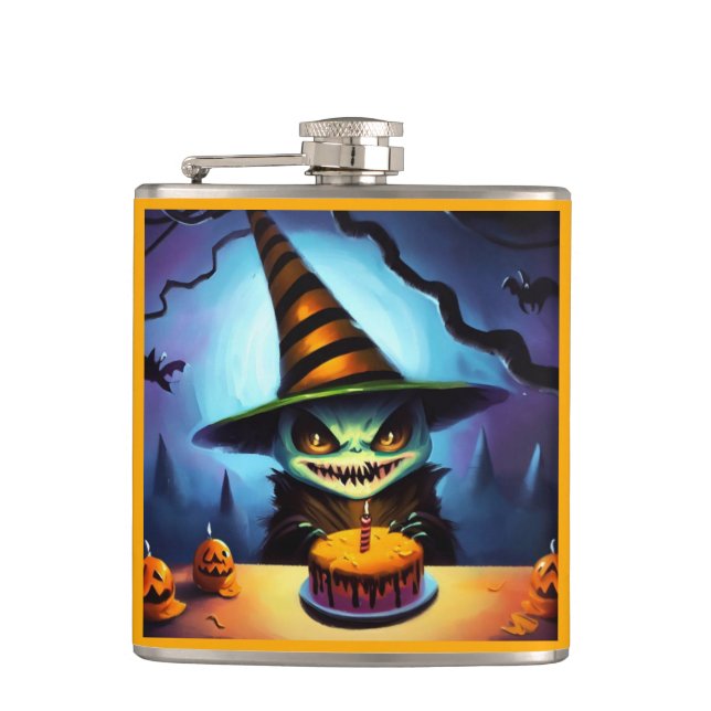 Halloween - Birthday 1 Hip Flask (Front)