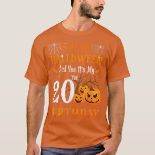 Halloween Birthday 20 year old 20th Party Pumpkin  T-Shirt