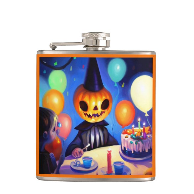 Halloween - Birthday 2 Hip Flask (Front)