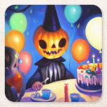 Halloween - Birthday 2 Square Paper Coaster<br><div class="desc">Are you looking for a unique way to celebrate a Halloween birthday? Look no further! Our new image captures the spooky spirit of Halloween while also celebrating the special occasion of a birthday. With vibrant colours and fun graphics, this image is sure to be a hit at any Halloween birthday...</div>
