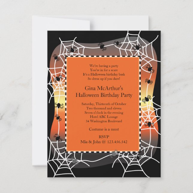 Halloween Birthday Bash Costume Party Invitation (Front)