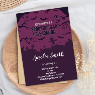 Halloween Birthday Birthday Invitations