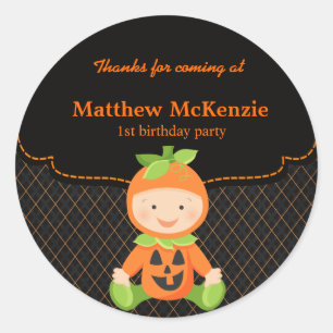Halloween birthday costume classic round sticker
